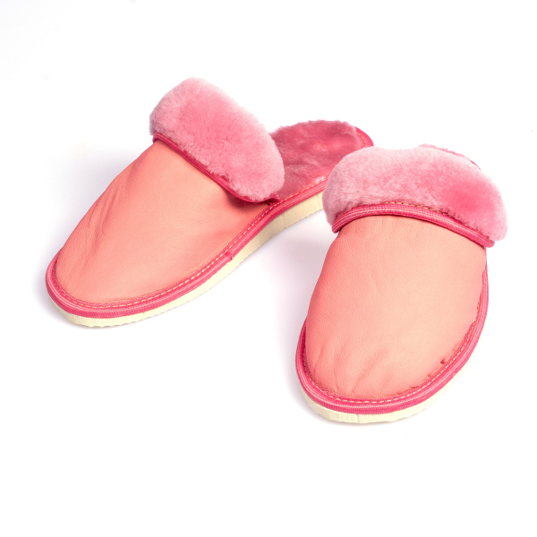 Dámske kožušinové šľapky Pink