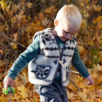 Detská vlnená vesta Rudolf modrá