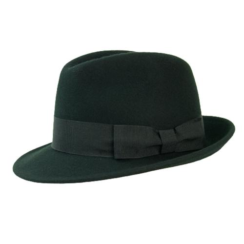 Pánsky vlnený klobúk s rypsovou stuhou čierny
