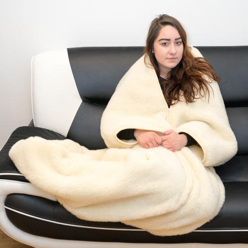 Televízny vak z ovčej vlny Merino biely